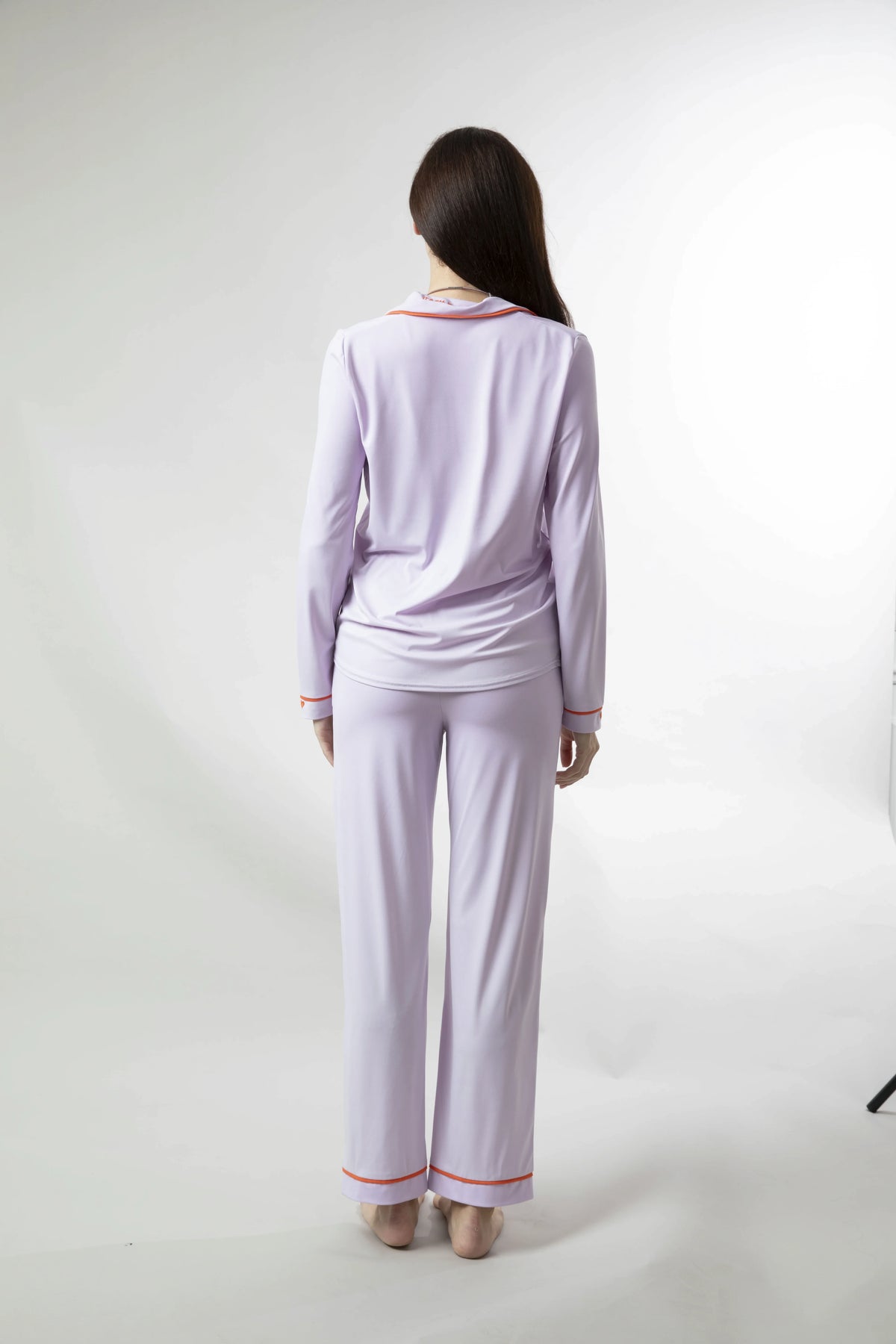 THE DREAM CAPSULE (TECHNOLOGY  INFUSED PJs) - Lilac PJ Set With Burnt Orange Piping (Pre-Order)